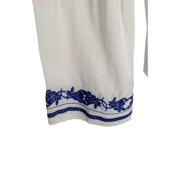 Lovestitch Boho Embroidered Front Tie Blouse Top - Picture 6 of 14